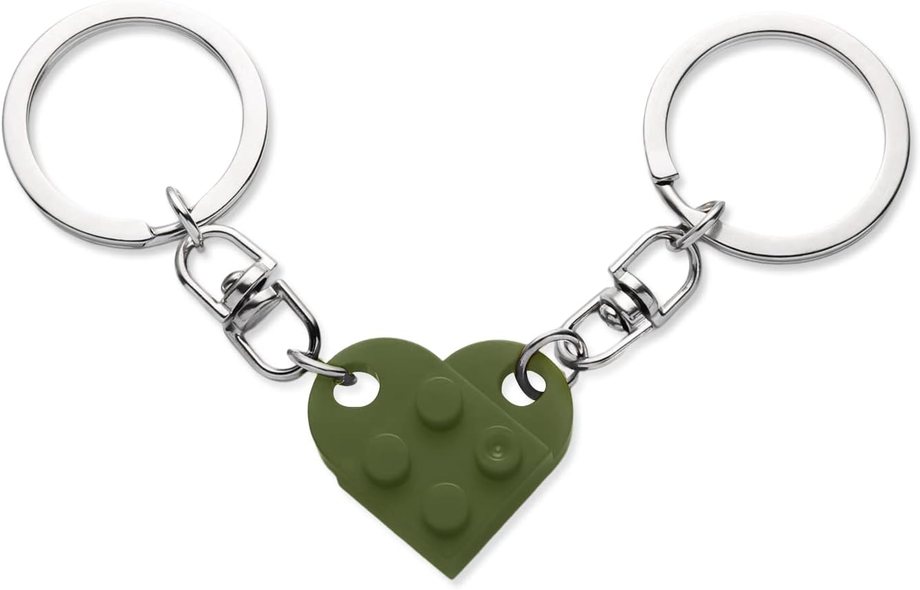 2pcs Matching Heart Keychain