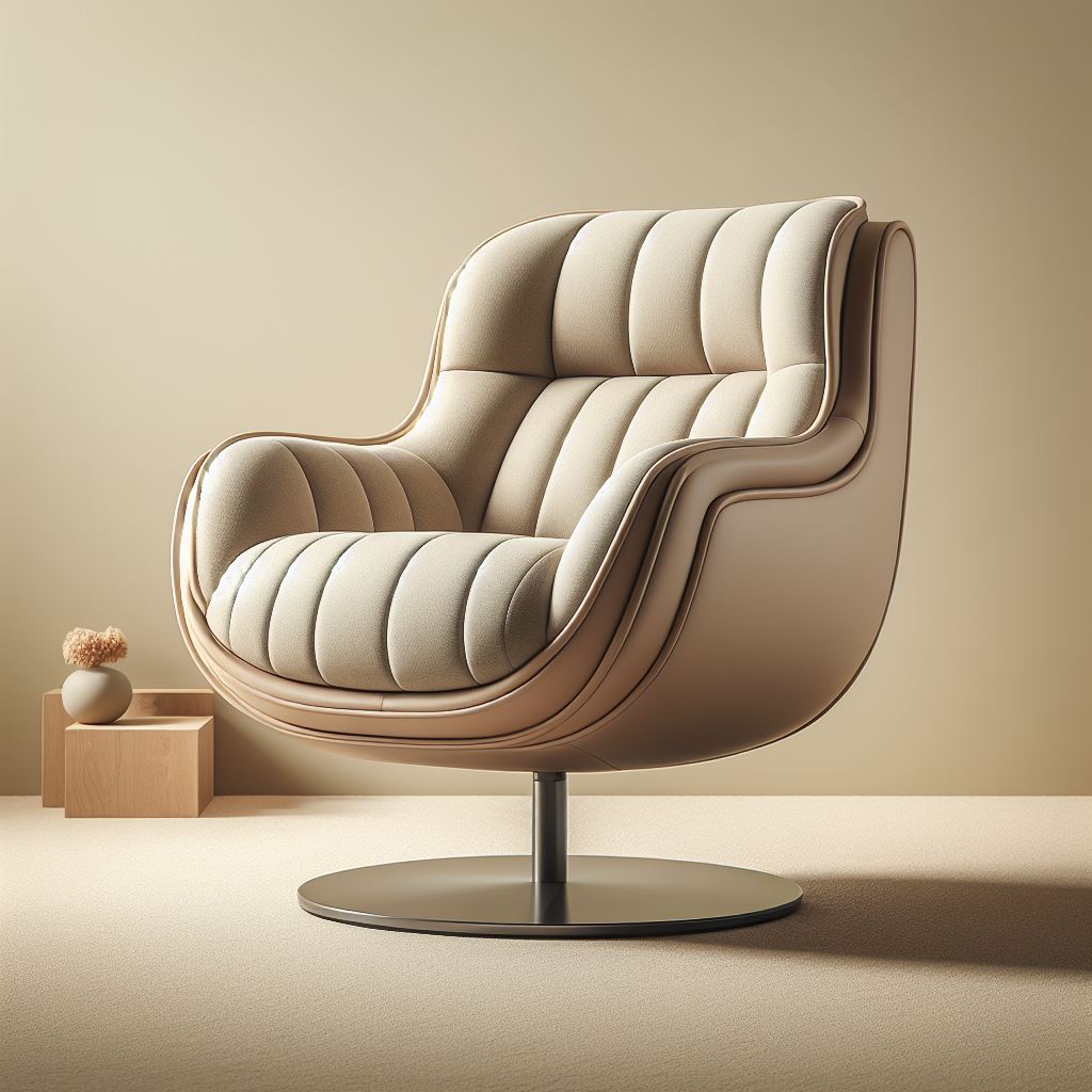 Comfortable 360-degree swivel armchair with plush cushioning, ergonomic design, and modern aesthetics for enhanced relaxation.