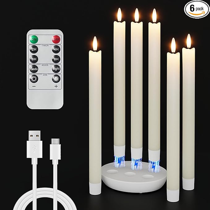 6 Pcs Rechargeable Candles