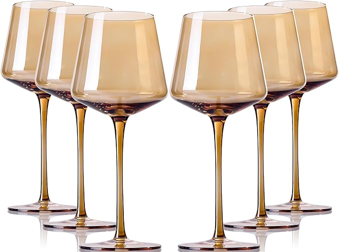 Amber Wine Glasses Set Of 6