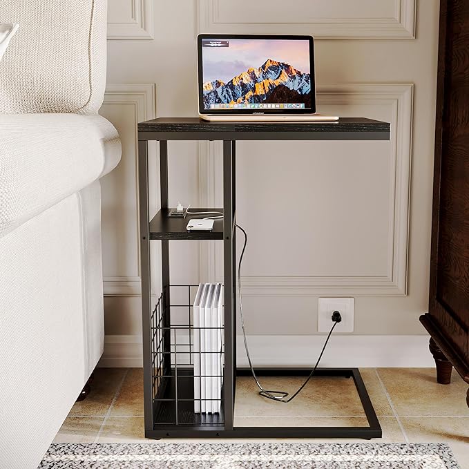 ODIKA Under Seating Side Table with Integrated Power